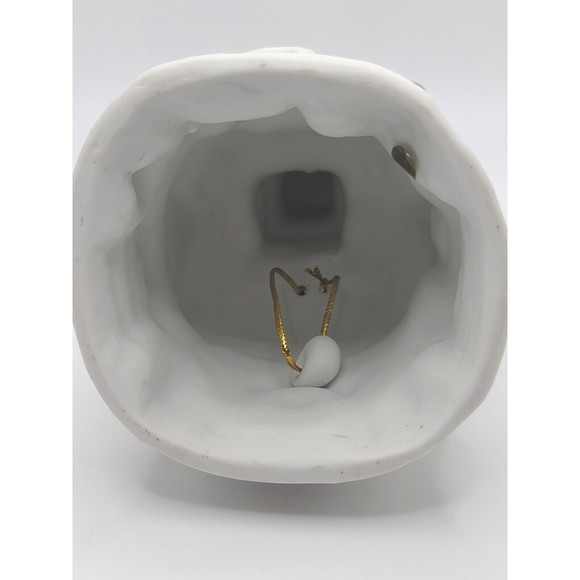 Vtg Christmas Village House Bell 5" Porcelain Decorative Holiday Mantle Decor - Picture 6 of 6